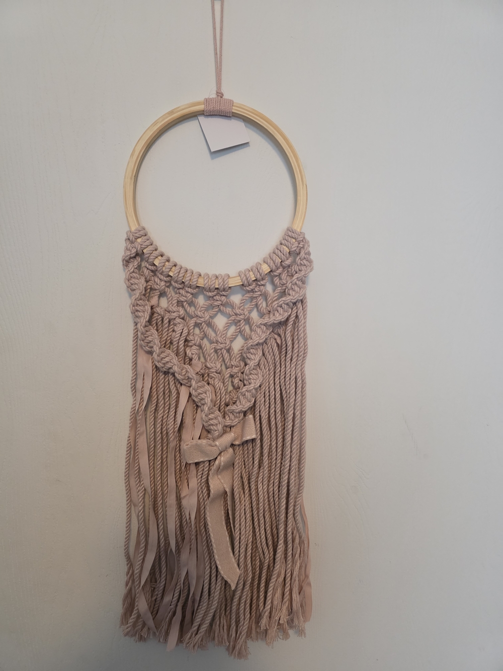 Hobby Lobby Blush Pink Macramé Hoop Wall Hanging